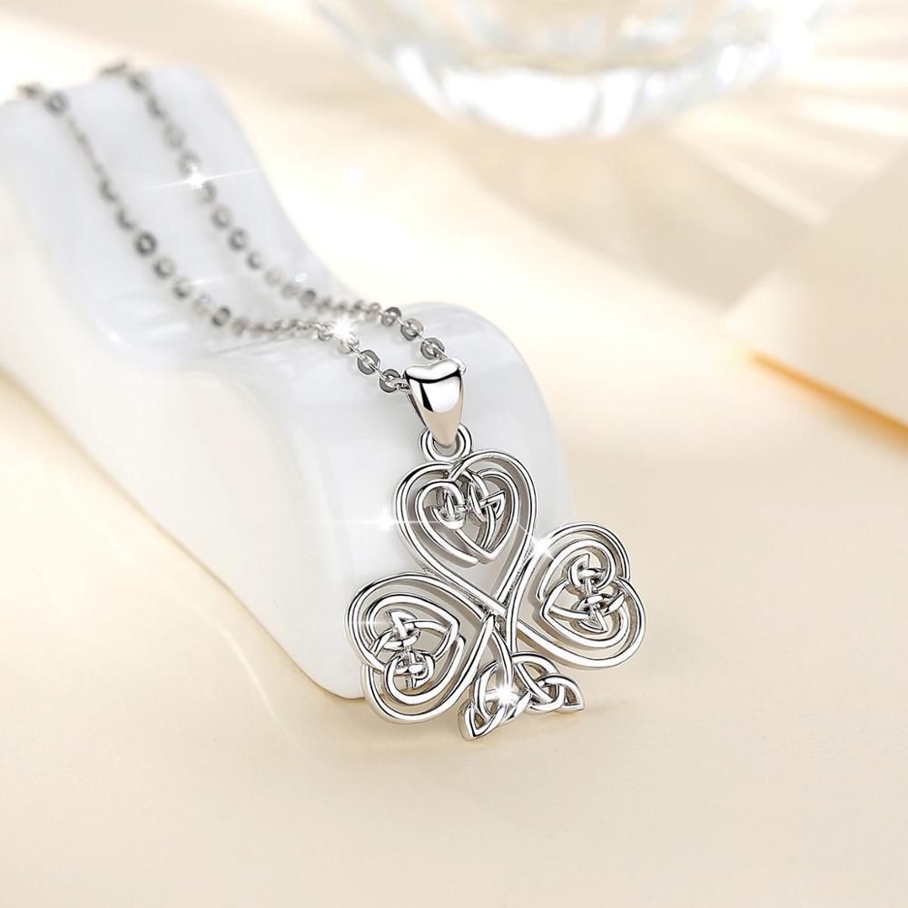 925 Sterling Silver Celtic Shamrock / Irish Clover Pendant Necklace-Necklaces-Innovato Design-Innovato Design