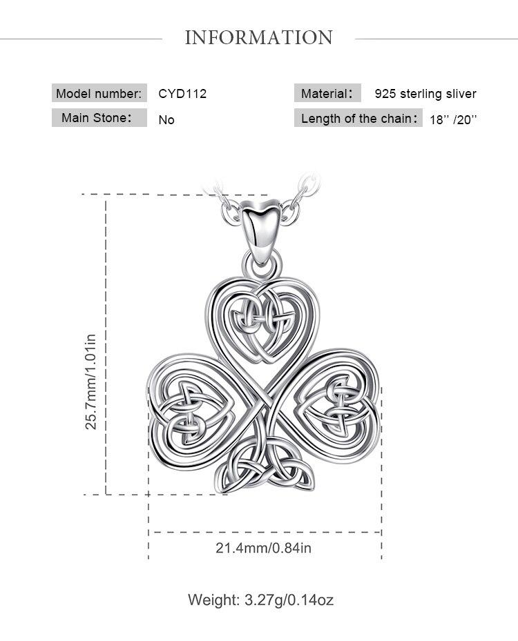 925 Sterling Silver Celtic Shamrock / Irish Clover Pendant Necklace-Necklaces-Innovato Design-Innovato Design