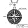 High Polished Round Compass 925 Sterling Silver Vintage Punk Rock Pendant-Gothic Necklaces-Innovato Design-19.69in-Innovato Design