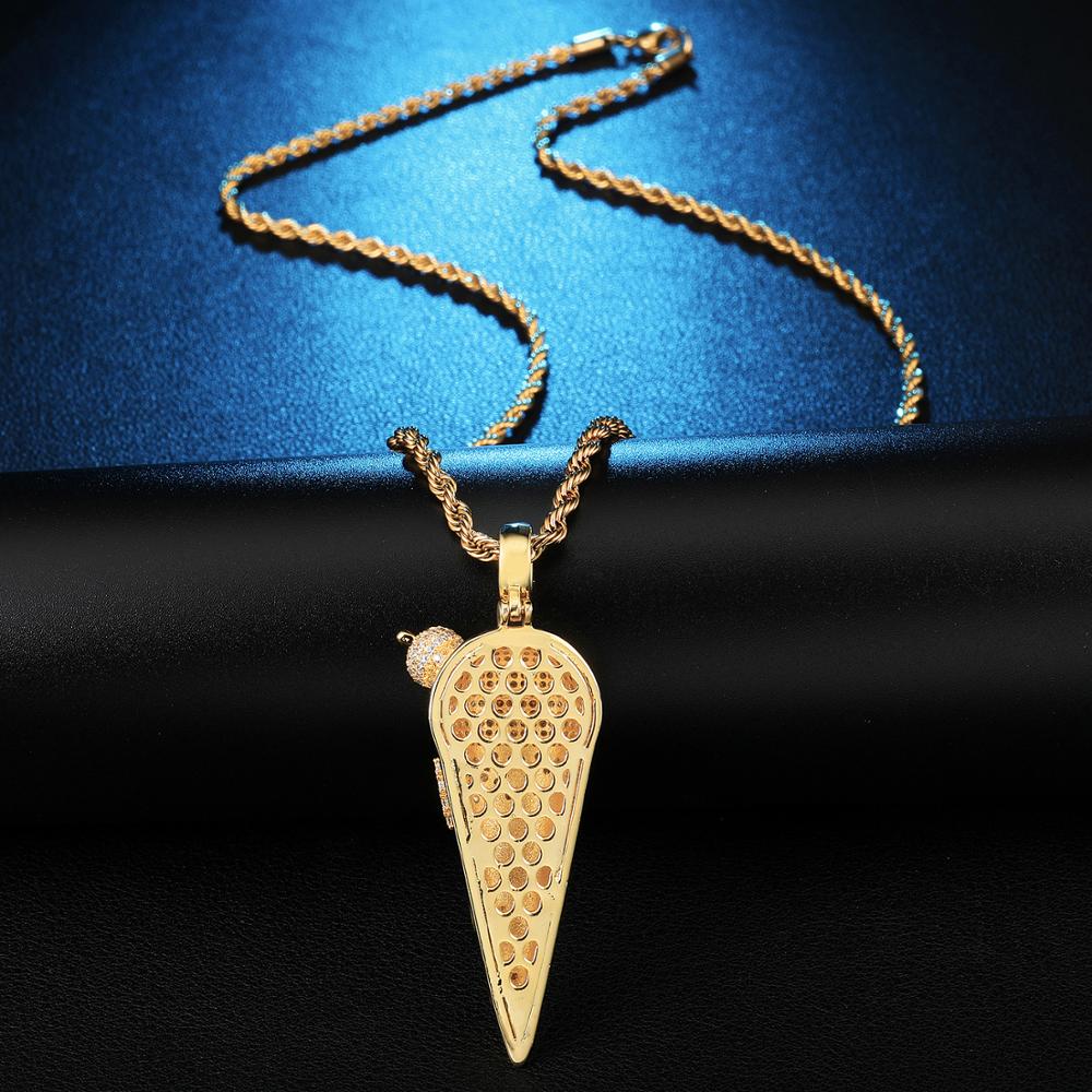 Cubic-Zirconia-Studded Ice Cream Bling Hip-hop Pendant Necklace-Necklaces-Innovato Design-Innovato Design