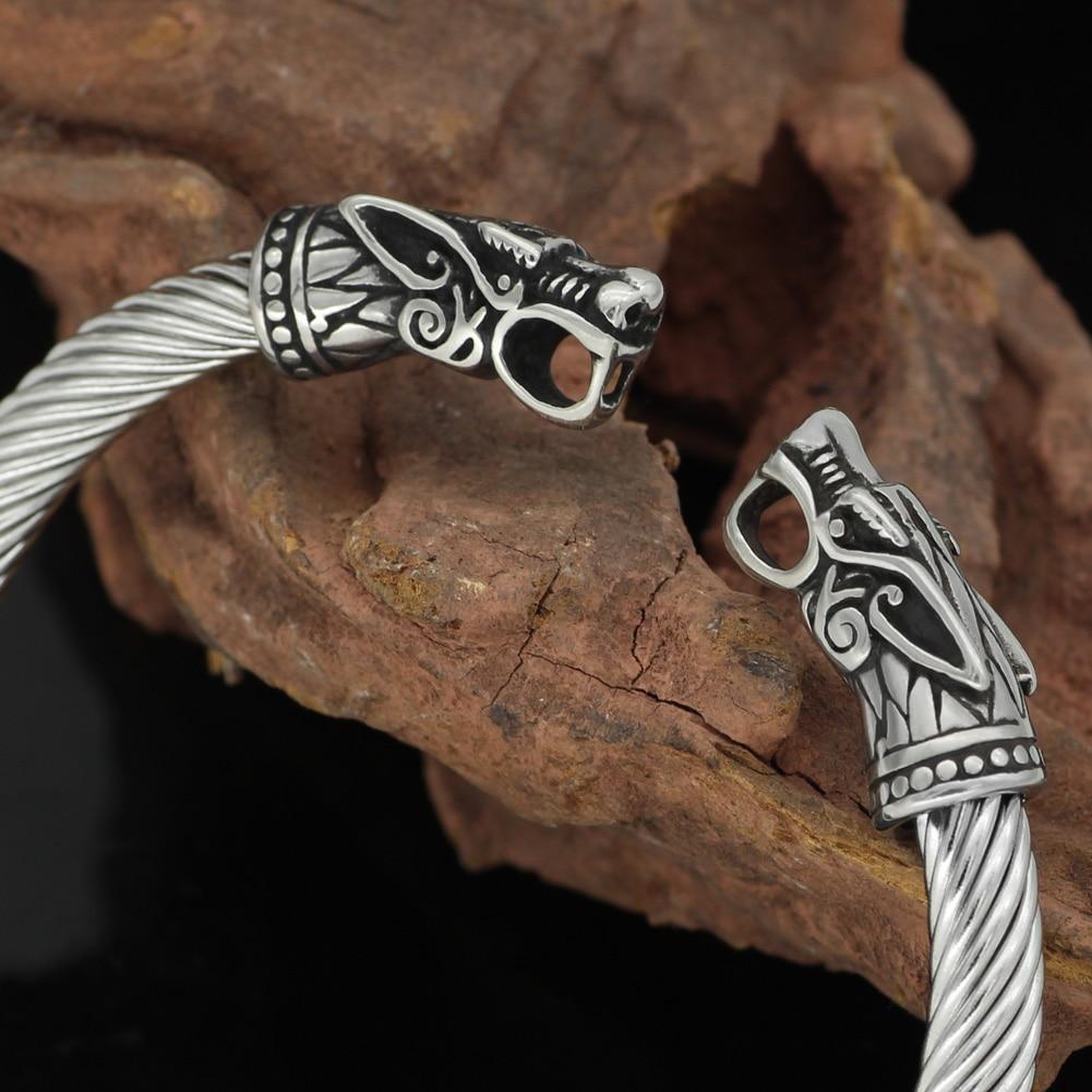 Viking's Adjustable Dragon Stainless Steel Bracelet-Bracelets-Innovato Design-Silver-Innovato Design