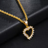 Heart Bling Rhinestone-Studded Stainless Steel Fashion Hip-hop Pendant Necklace