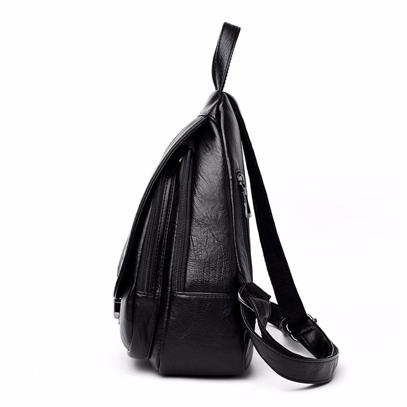 Vintage Casual Leather School Bag and Travel Backpack-Backpacks-Innovato Design-Red-Innovato Design