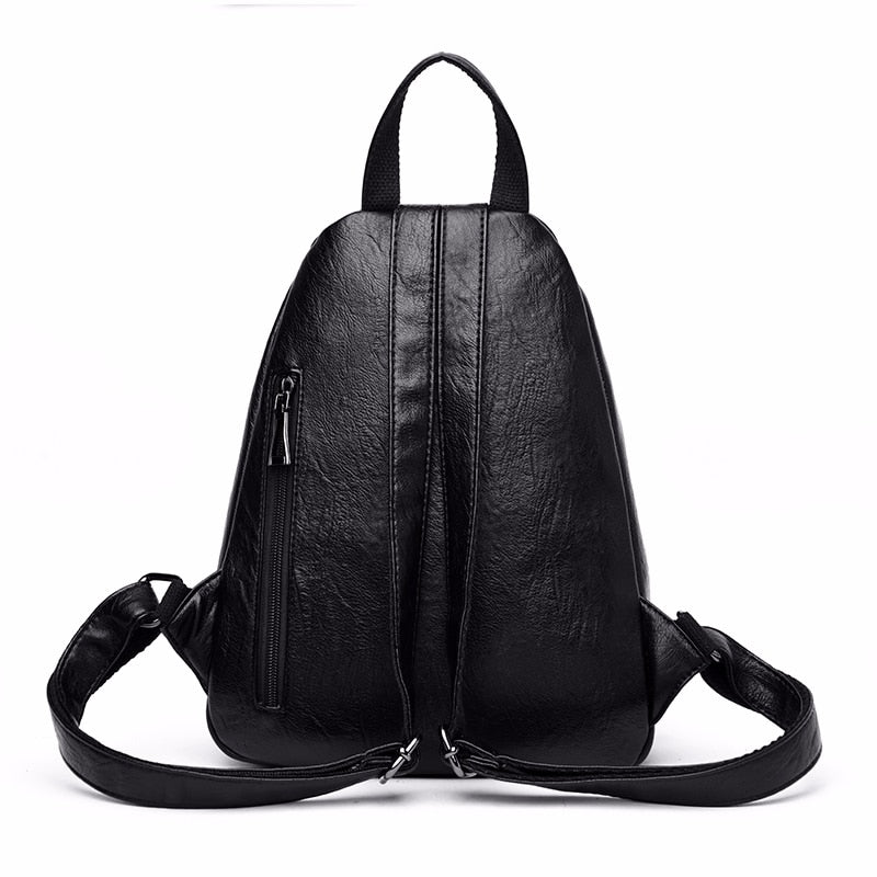 Vintage Casual Leather School Bag and Travel Backpack-Backpacks-Innovato Design-Red-Innovato Design