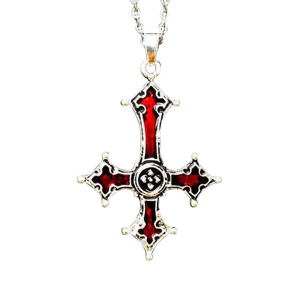 Ornate Upside Down Cross Inverted Crucifix Hand-Poured Aluminum Pendant  Necklace Gothic Pagan Satanic Witchcraft Druid Wicca - Black Color |  Darkness Jewelry - Occult & Mystical Jewelry, Charms, & Talismans