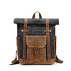 Large 5 Color Waxed Vintage Canvas Leather Traveling Backpack - InnovatoDesign