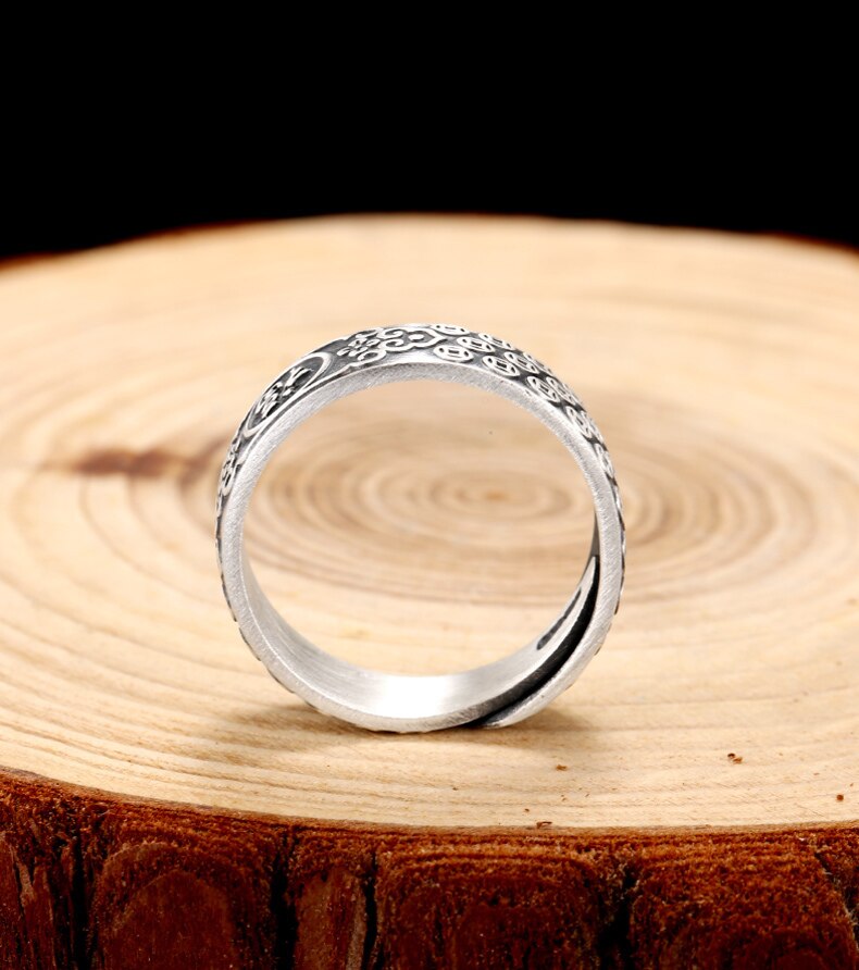 Blessing Happiness 999 Genuine Silver Adjustable Wedding Ring-Rings-Innovato Design-Innovato Design