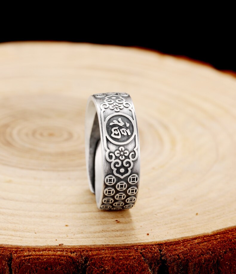 Blessing Happiness 999 Genuine Silver Adjustable Wedding Ring-Rings-Innovato Design-Innovato Design