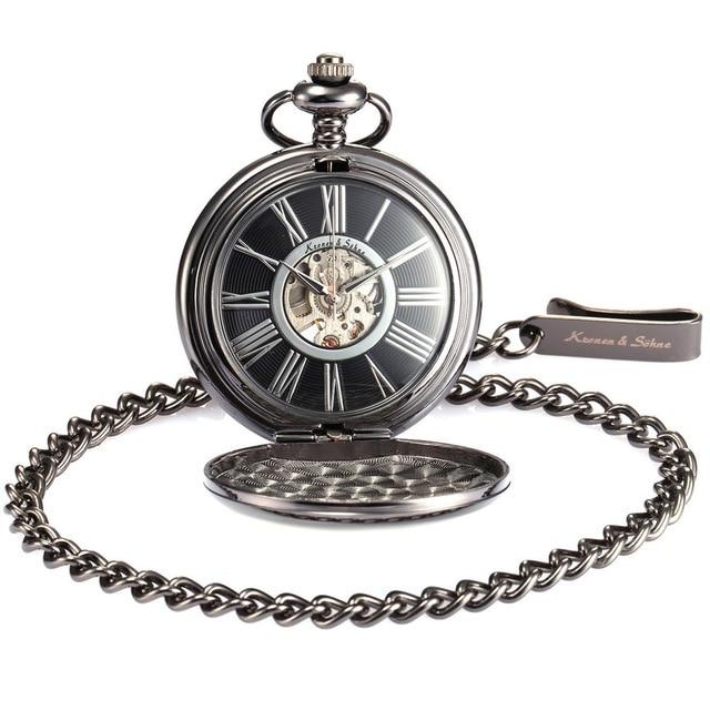 Smooth Classic Pocket Watch Design in Different Metal Colors-Pocket Watch-Innovato Design-Black-Innovato Design