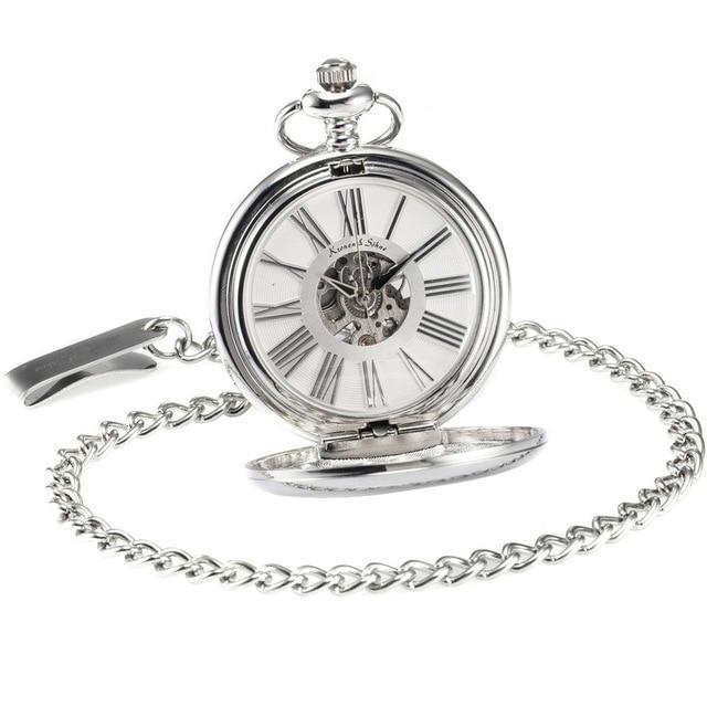 Smooth Classic Pocket Watch Design in Different Metal Colors-Pocket Watch-Innovato Design-Black-Innovato Design