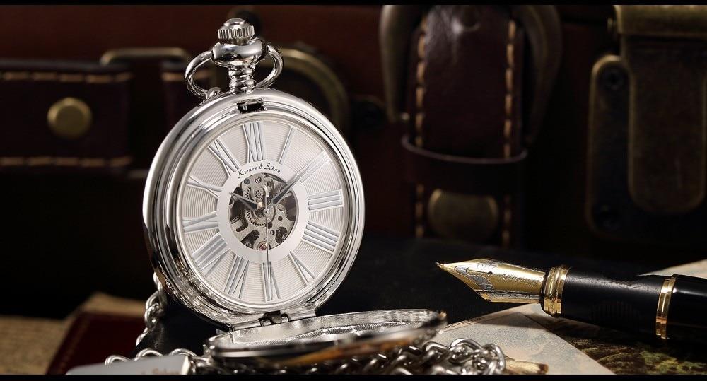 Smooth Classic Pocket Watch Design in Different Metal Colors-Pocket Watch-Innovato Design-Black-Innovato Design