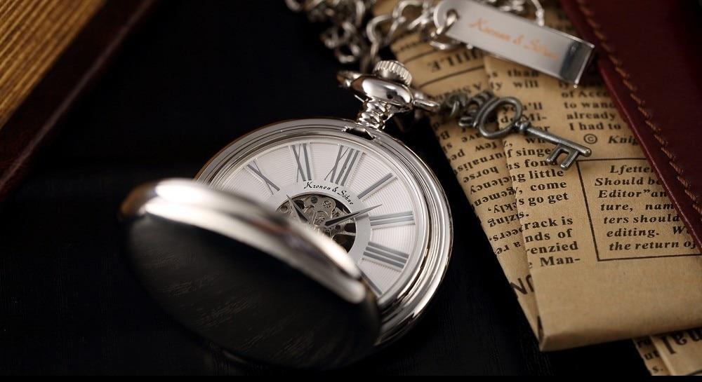 Smooth Classic Pocket Watch Design in Different Metal Colors-Pocket Watch-Innovato Design-Black-Innovato Design
