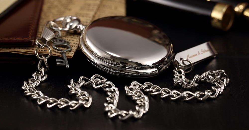 Smooth Classic Pocket Watch Design in Different Metal Colors-Pocket Watch-Innovato Design-Black-Innovato Design