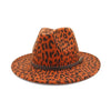 Vintage Leopard-printed Felt Panama Fedora Hat with Belt-Hats-Innovato Design-Burgundy-Innovato Design