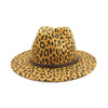 Vintage Leopard-printed Felt Panama Fedora Hat with Belt