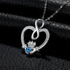 Infinity Claddagh & Blue Topaz Pendant Necklace 925 Sterling Silver - InnovatoDesign