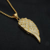 Rhinestone-Studded Gold-Plated Angel Wing Bling Stainless Steel Hip-hop Pendant Necklace-Necklaces-Innovato Design-Silver-Innovato Design