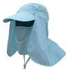 Wide Brim Breathable UV Protection Neck Face Flap Hat-Hats-Innovato Design-Blue-Innovato Design
