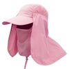 Wide Brim Breathable UV Protection Neck Face Flap Hat-Hats-Innovato Design-Pink-Innovato Design