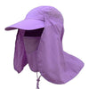 Wide Brim Breathable UV Protection Neck Face Flap Hat-Hats-Innovato Design-Purple-Innovato Design