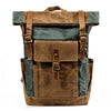 Oil Waxed Vintage Canvas and Genuine Leather Waterproof Travel Backpack - InnovatoDesign