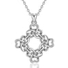 Celtic Clover Flower Sterling Silver Pendant Necklace - InnovatoDesign