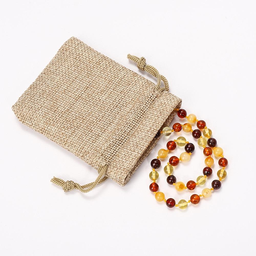 Polished Baltic Amber Marble Stone Beaded Bracelet-Necklaces-Innovato Design-Cognac-13 small necklace-Innovato Design