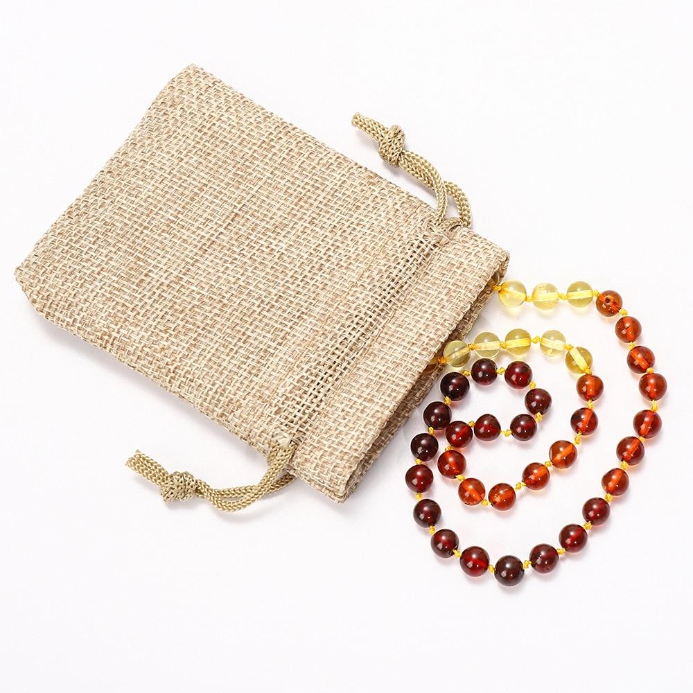 Polished Baltic Amber Marble Stone Beaded Bracelet-Necklaces-Innovato Design-Cognac-13 small necklace-Innovato Design
