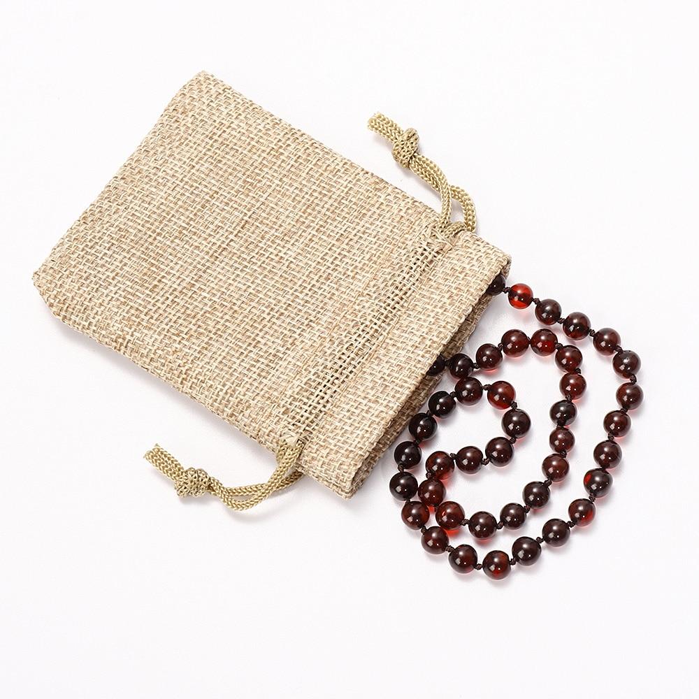 Polished Baltic Amber Marble Stone Beaded Bracelet-Necklaces-Innovato Design-Cognac-13 small necklace-Innovato Design