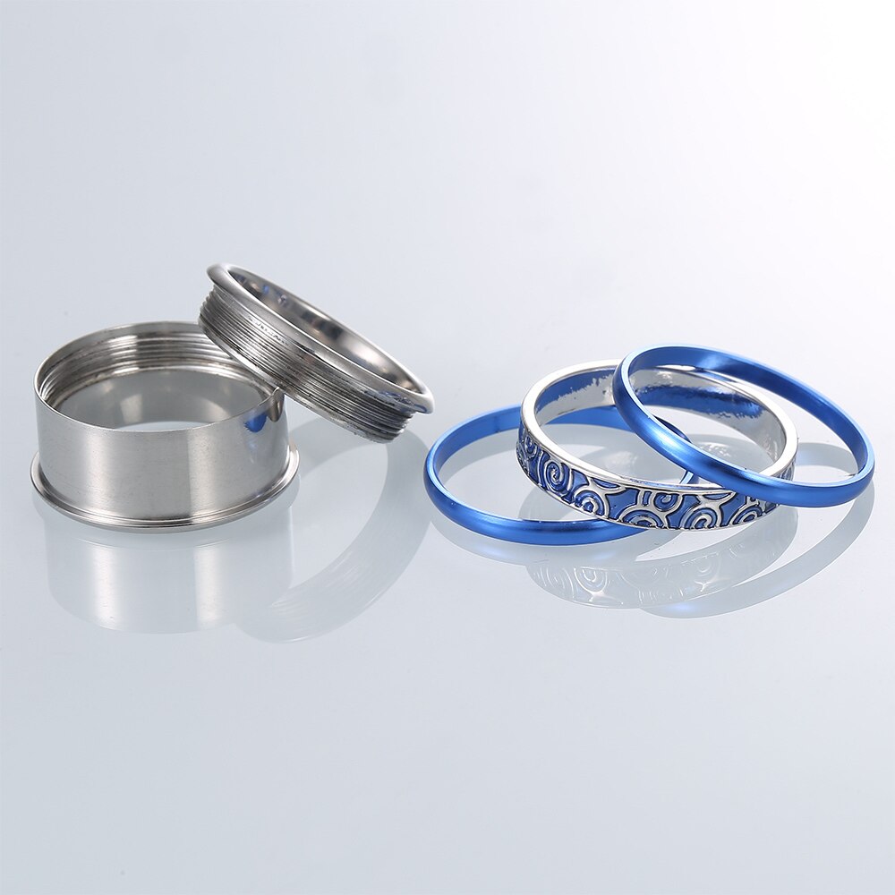 Women Stainless Steel, Aluminum, Stackable, Rotatable, and Interchangeable Boho Band-Rings-Innovato Design-6-Innovato Design