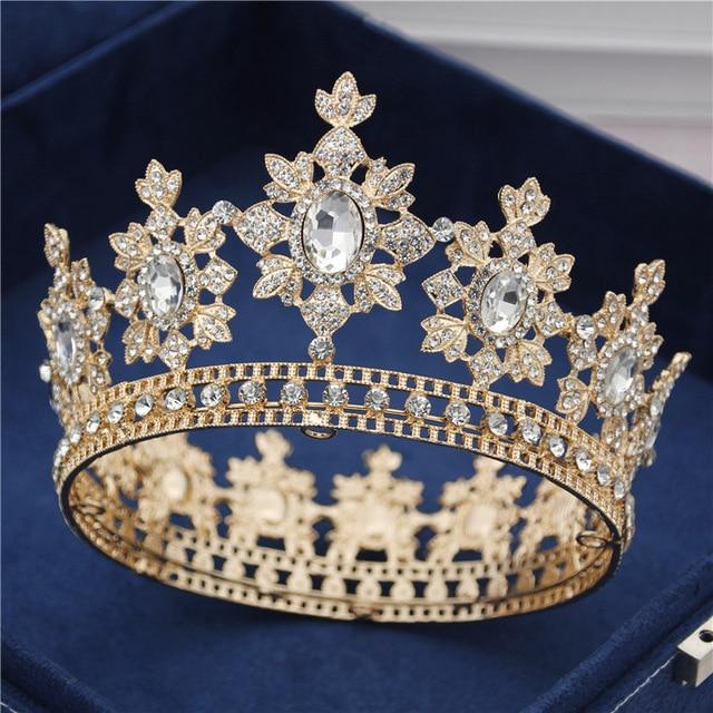 Royal Blue Sapphire Tiara Diadem Bridal Crystal Crown Pageant Prom