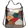 Convertible Bohemian Style Flowers Multi-Color Pattern Genuine Leather Sling Bag & Backpack - InnovatoDesign