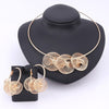 Big Spiral Design Necklace & Earrings Wedding Statement Jewelry Set-Jewelry Sets-Innovato Design-Gold-Innovato Design