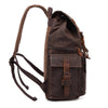 Retro Canvas Leather Waterproof Backpack 20 Litre-Canvas and Leather Backpack-Innovato Design-Brown-Innovato Design
