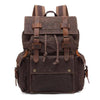 Retro Canvas Leather Waterproof Backpack 20 Litre-Canvas and Leather Backpack-Innovato Design-Dark Brown-Innovato Design