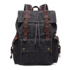 Retro Canvas Leather Waterproof Backpack 20 Litre-Canvas and Leather Backpack-Innovato Design-Black-Innovato Design
