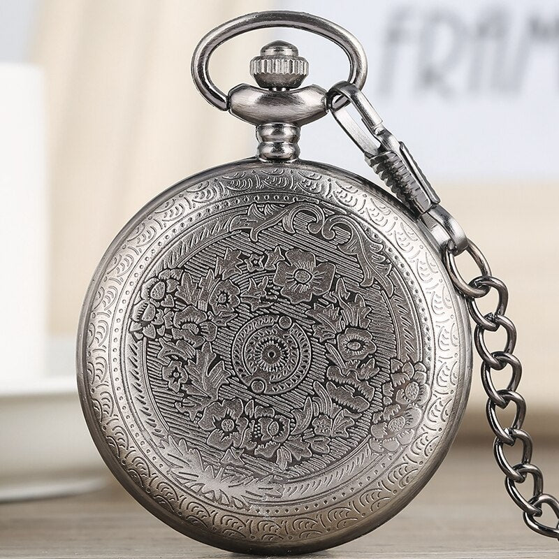 "To My Son, Never Forget That I Love You" Retro Engraved Quartz Pocket Watch-Pocket Watch-Innovato Design-Black-Innovato Design