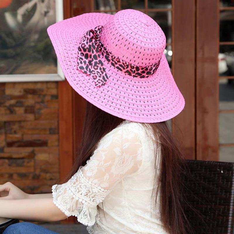 Foldable Floppy Wide Brim Straw Sun Hat with Bowknot-Hats-Innovato Design-Black-Innovato Design
