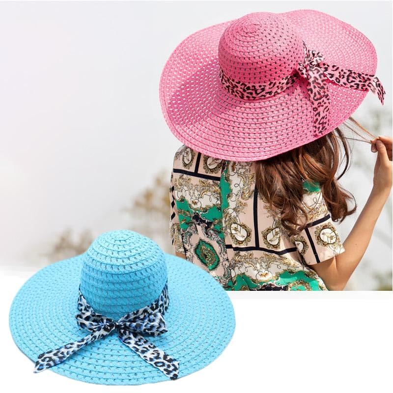 Foldable Floppy Wide Brim Straw Sun Hat with Bowknot-Hats-Innovato Design-Black-Innovato Design