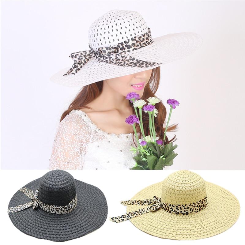 Foldable Floppy Wide Brim Straw Sun Hat with Bowknot-Hats-Innovato Design-Black-Innovato Design