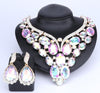 Huge Crystal Necklace & Earrings Wedding Statement Jewelry Set-Jewelry Sets-Innovato Design-Abalone-Innovato Design
