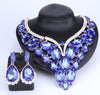 Huge Crystal Necklace & Earrings Wedding Statement Jewelry Set-Jewelry Sets-Innovato Design-Blue-Innovato Design