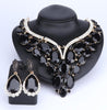 Huge Crystal Necklace & Earrings Wedding Statement Jewelry Set-Jewelry Sets-Innovato Design-Black-Innovato Design
