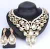 Huge Crystal Necklace & Earrings Wedding Statement Jewelry Set-Jewelry Sets-Innovato Design-Champagne-Innovato Design