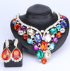 Huge Crystal Necklace & Earrings Wedding Statement Jewelry Set-Jewelry Sets-Innovato Design-Rainbow-Innovato Design