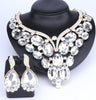 Huge Crystal Necklace & Earrings Wedding Statement Jewelry Set-Jewelry Sets-Innovato Design-White-Innovato Design
