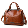 Casual Oil Wax PU Leather Tote Bag, Shoulder Bag and Handbag