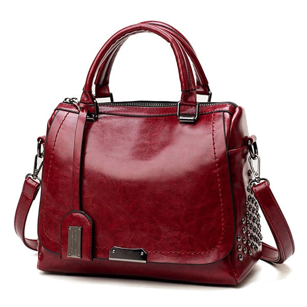 Casual Oil Wax PU Leather Tote Bag, Shoulder Bag and Handbag – Innovato ...