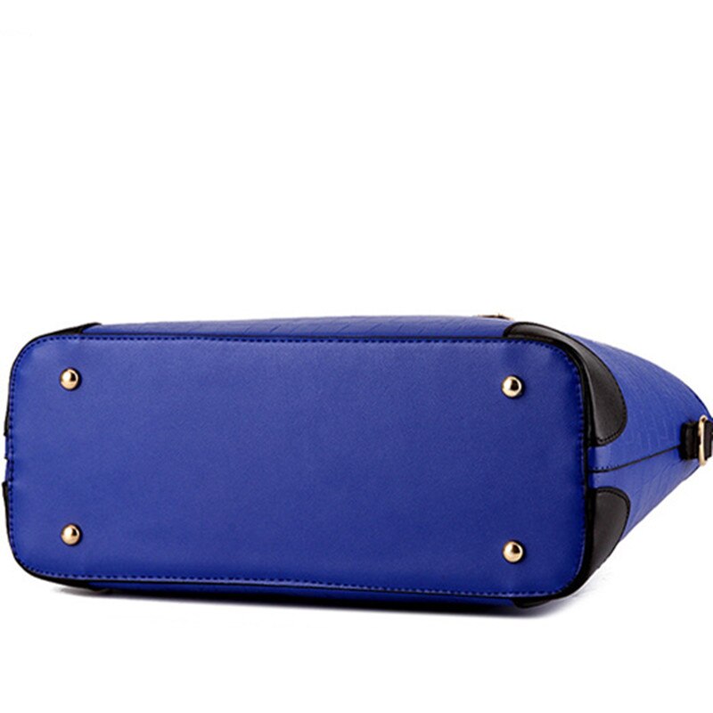 Vintage Crocodile Pattern Leather Purse Wallet and Shoulder Bag and Handbag Set-Handbags-Innovato Design-Sky Blue-Innovato Design