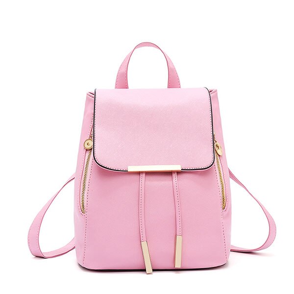 Small PU Leather Mini Backpack-Backpacks-Innovato Design-Pink-Innovato Design